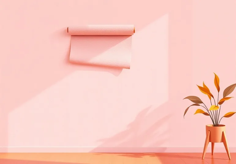 Pose de papier peint, rouleau et brosse à maroufler